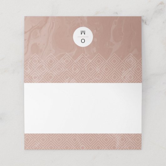 Carte De Placement Carte de Rose neutre en marbre rose (Extérieur déplié)