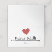 Carte De Placement Carte de siège romantique - Coeur et flèche (Extérieur déplié)