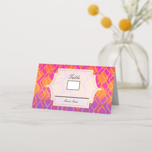 Carte De Placement Carte de table arabes marocains de couleurs vives (Devant)