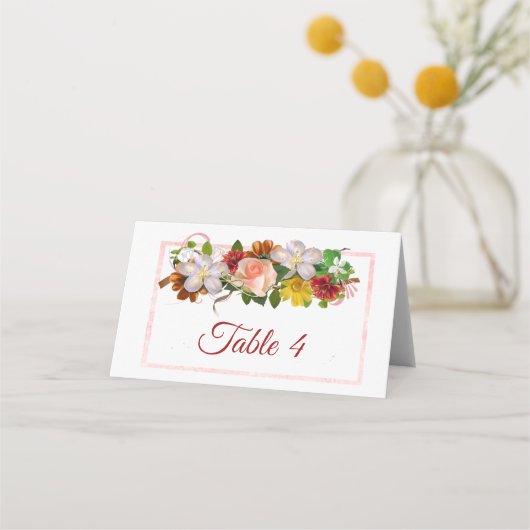 Carte De Placement Carte de table Blush Rose Gold Rose (Devant)