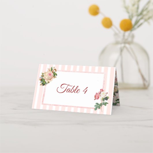 Carte De Placement Carte de table Bouquet Rose Corail (Devant)