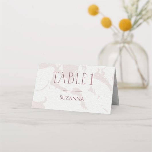 Carte De Placement Carte de table de mariage rose pastel (Devant)