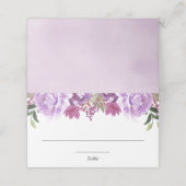 Carte De Placement Carte de table élégante à fleurs de lavande violet (Extérieur déplié)