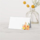 Carte De Placement Carte de table fleur orange aquarelle (Dos)