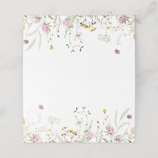 Carte De Placement Carte de table Fleurs des champs Mariage (Extérieur déplié)