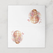 Carte De Placement Carte de table Teddy Bear Pink Hot Air Balloon Par (Extérieur déplié)