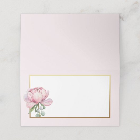 Carte De Placement Carte de table vierge florale aquarelle élégante – (Extérieur déplié)