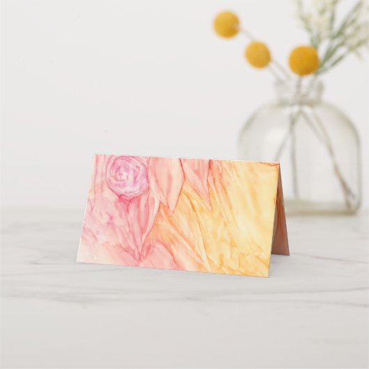 Carte De Placement Carte de tente de réception mariage Fleurs fraîche (Dos)