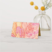 Carte De Placement Carte de tente de réception mariage Fleurs fraîche (Devant)