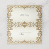 Carte De Placement Carte Décorative Gold Place Fleurs Blanches (Extérieur déplié)