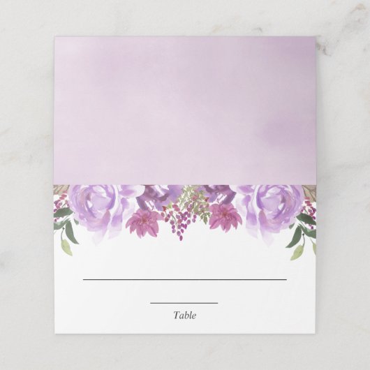 Carte De Placement Carte d'endroit fleurie de lavande violette (Extérieur déplié)