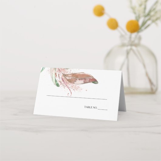 Carte De Placement CARTE D'ESCORT | Pastel Aquarelle Foliing (Devant)