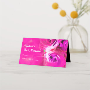Carte De Placement Carte d'escorte de siège Bat mitzvah ROSE WATERCOL