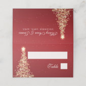 Carte De Placement Carte d'escorte Élégant Mariage de Noël Rouge (Extérieur déplié)