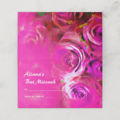 Carte De Placement Carte d'escorte ROSE Bat mitzvah WATERCOLOR (Extérieur déplié)