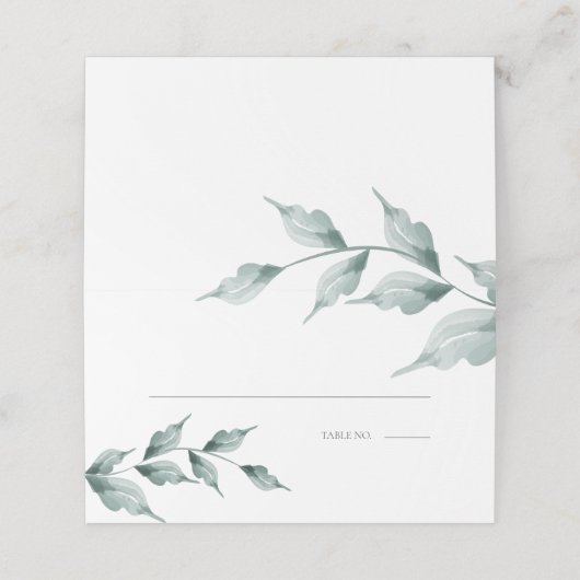 Carte De Placement Carte d'évaluation mariage | Grayed Jade Green Bot (Extérieur déplié)