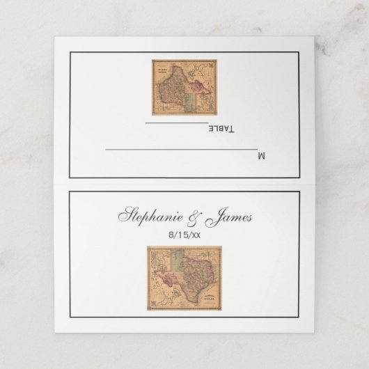 Carte De Placement Carte du Texas antique #1 (Extérieur déplié)