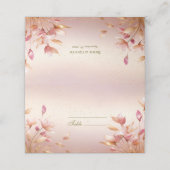 Carte De Placement Carte Feuille rose Floral Place (Extérieur déplié)