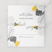 Carte De Placement Carte Feuille Tropical Jaune (Extérieur déplié)