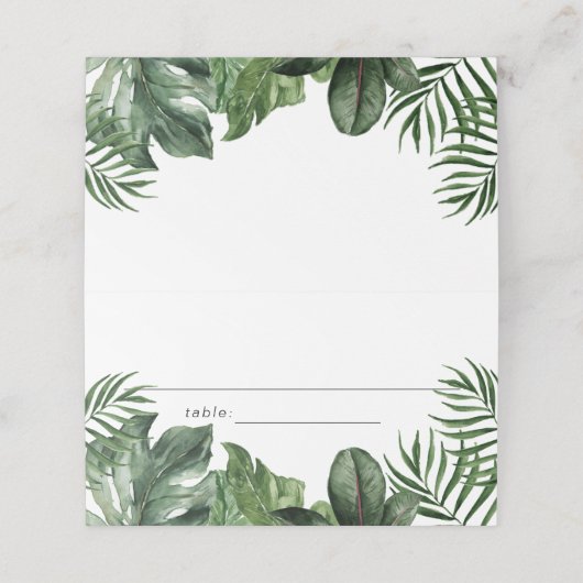 Carte De Placement Carte feuille Tropical Tented (Extérieur déplié)