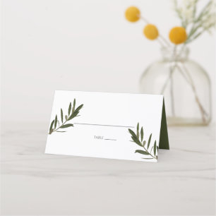 Carte De Placement Carte Feuille verte Mariage d'olive