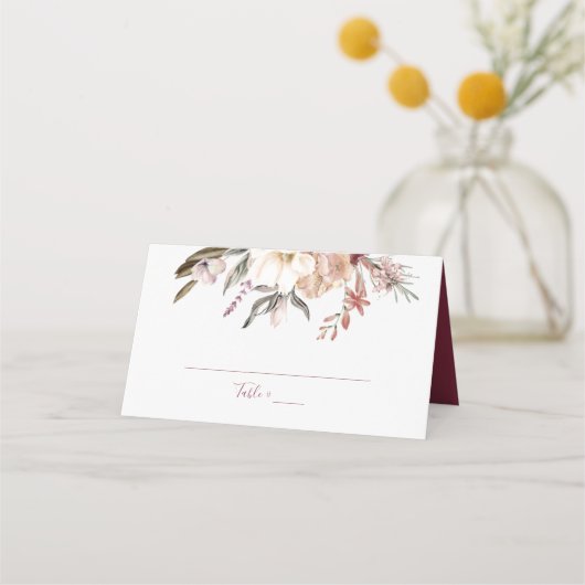 Carte De Placement Carte Fleur sauvage Vin Bourgogne (Devant)