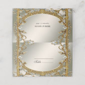 Carte De Placement Carte Gold Ornate White Floral Place (Extérieur déplié)