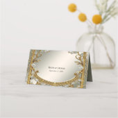 Carte De Placement Carte Gold Ornate White Floral Place (Dos)