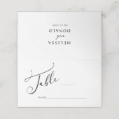 Carte De Placement Carte Mariage Black Modern Script Simple (Extérieur déplié)