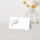 Carte De Placement Carte Mariage Black Modern Script Simple (Devant)