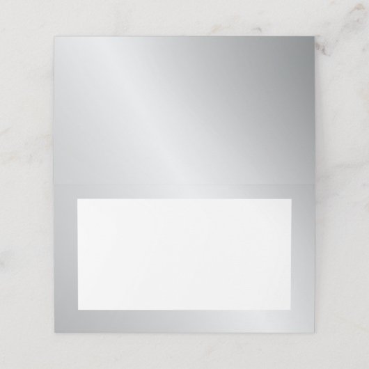 Carte De Placement Carte Mariage blanche élégante en argent (Extérieur déplié)