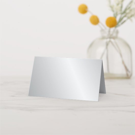 Carte De Placement Carte Mariage blanche élégante en argent (Dos)