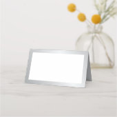 Carte De Placement Carte Mariage blanche élégante en argent (Devant)