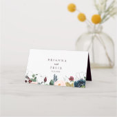 Carte De Placement Carte Mariage de automne à aquarelle illustrée (Dos)