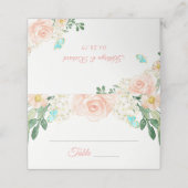 Carte De Placement Carte Mariage de de fleurs de broche (Extérieur déplié)