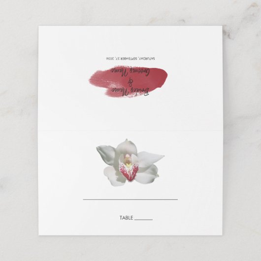 Carte De Placement Carte Mariage de l'orchidée blanche (Extérieur déplié)