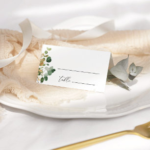 Carte De Placement Carte mariage en or d'aquarelle eucalyptus or