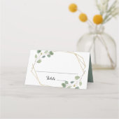 Carte De Placement Carte Mariage Eucalyptus Géométrique Or (Devant)
