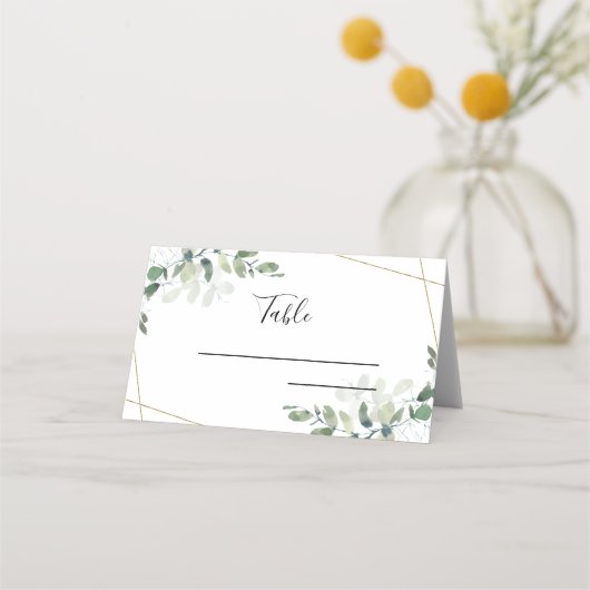 Carte De Placement Carte mariage Eucalyptus Greenery Succulent Place (Devant)