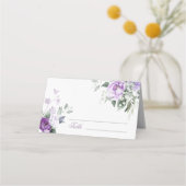 Carte De Placement Carte Mariage Eucalyptus Violet Flowers (Devant)