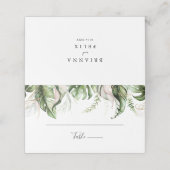 Carte De Placement Carte Mariage Gold Tropical Greenery (Extérieur déplié)