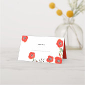 Carte De Placement Carte mariage moderne à fleurs rouges (Devant)