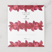 Carte De Placement Carte Mariage Red Plumeria Frangipani (Extérieur déplié)