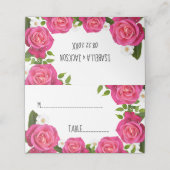 Carte De Placement Carte Mariage Rose rose chaud (Extérieur déplié)