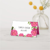 Carte De Placement Carte Mariage Rose rose chaud (Dos)