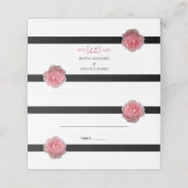 Carte De Placement Carte Mariage Rose Rose noir ruban (Extérieur déplié)