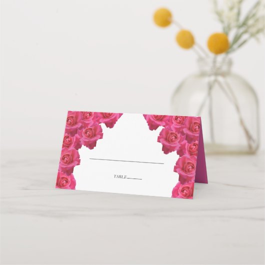 Carte De Placement Carte Mariage Rustique Roses Roses Roses Roses (Devant)