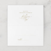 Carte De Placement Carte Mariage simple Elegant Gold Script (Extérieur déplié)
