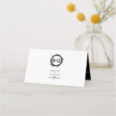 Carte De Placement Carte Mariage simple noir blanc (Dos)