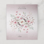 Carte De Placement Carte moderne rose blanc Floral Place (Extérieur déplié)